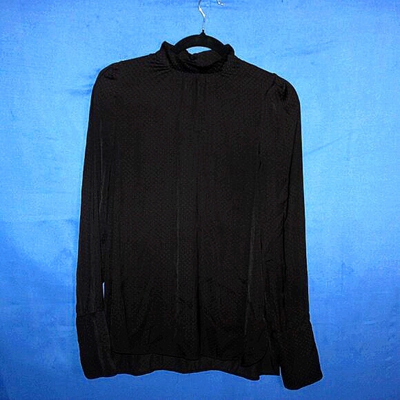 H&M Mock Neck Blouse Black Size 6 - Picture 1 of 9